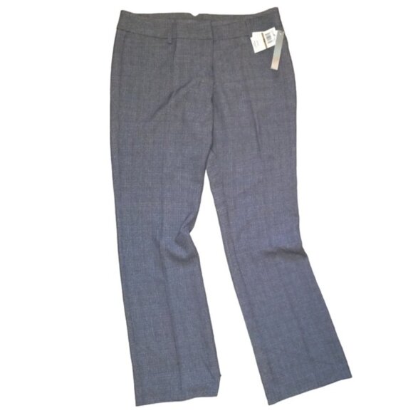 🏖️ NWT Amanda & Chelsea Leighton Grid Straight Mid Rise Trousers Sz 12 - Picture 2 of 7